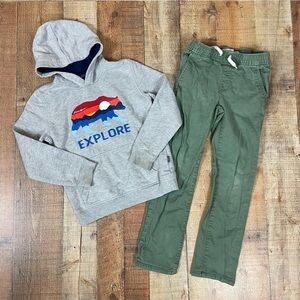 Eddie Bauer Old Navy Size 7/8 Rainbow Bear Hoodie Pants Outfit Boho Animal